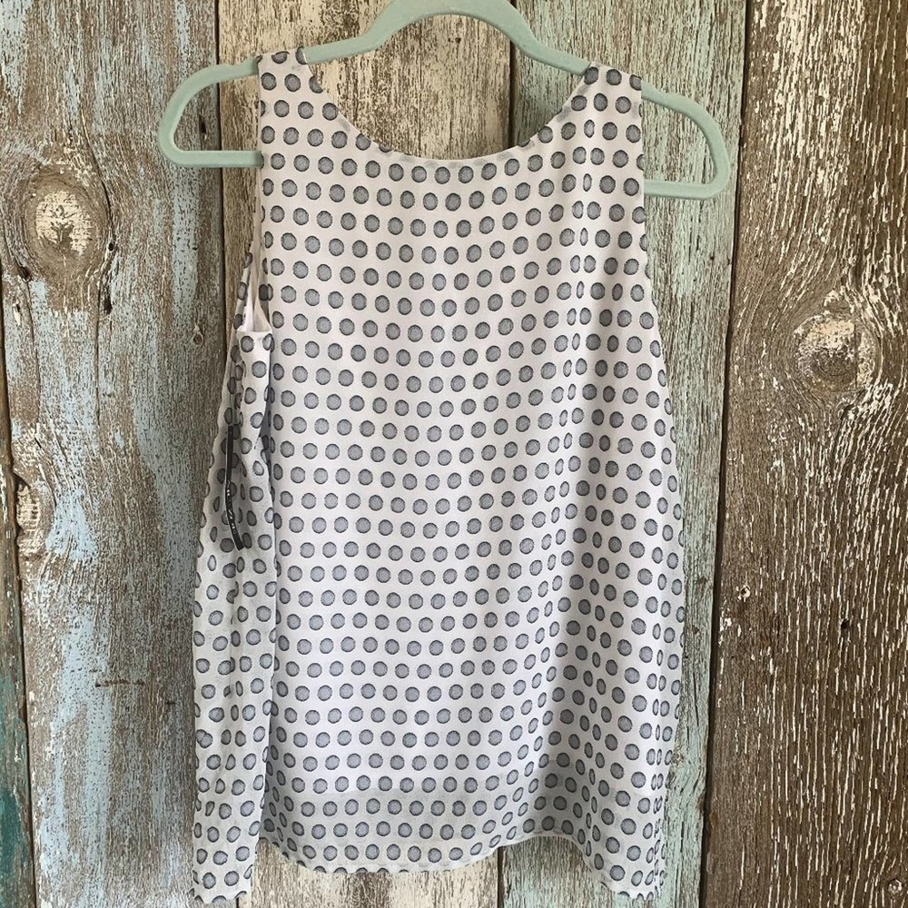 NIC+ZOE Polka Dot Tank Top Blue and White Small - Picture 4 of 6